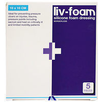 Out of Date, Silicone Foam Dressing, 10 x 10cm, Borderless, Non-Adherent, 5/Box, Unopened Condition, Big Discount, While Stocks last Box