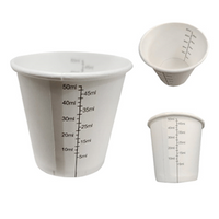 Livingstone Paper Medicine Medication Measure and Pill Cup, 50mL Internal and External Graduation, Biodegradable, 100 Pieces/Bag