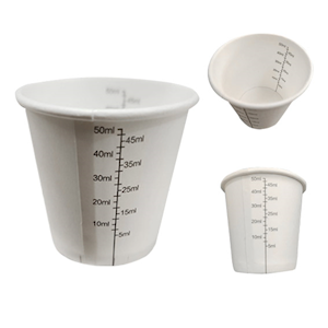 Livingstone Paper Medicine Medication Measure and Pill Cup, 50mL Internal and External Graduation, Biodegradable, 100 Pieces/Bag