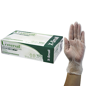 Out of Date, BIG DISCOUNT Universal Vinyl Gloves, Powder Free HACCP, Recycl 5.5g, Large, Blue 100/Box As NEW Condition, Whilst Stock Last