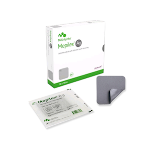 Mepilex Ag Antimicrobial Foam Dressing, 10 x 10cm, Self Adherent, 5/Box Box