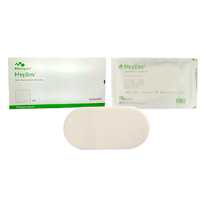 Mepilex Silicone Foam Dressing, 10 x 20cm, Self Adherent, 5 Pieces/Box Box