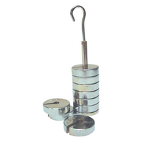 Slotted Mass Weight, Brass Coated Metal, On Carrier, 9x 50 Grams, 6mm Core Diameter, Colour Grey, 500 Grams Set Each