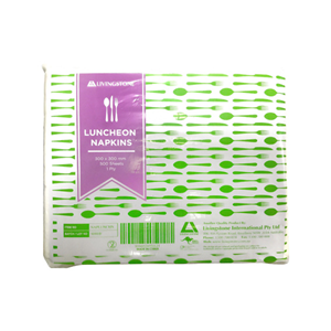 Livingstone Luncheon Serviette Napkins, 1-Ply, 30 x 30cm, 720g Approximate Weight, White, 500/Pack Pack