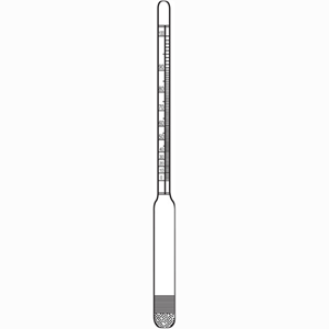 Short Baume Hydrometer 50 To 60 X 0.1 Be' Sht 240- 310mm Each