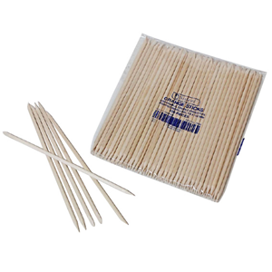 Sofeel Biodegradable Wooden Orange Stick, Cuticle Pushers, One Pointed end and One Bevelled end, 152 x 3.8mm, 100/Pack Pack