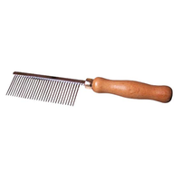 Pet Long Pin Comb, with Biodegradable Wooden Handle, Medium, Each Each