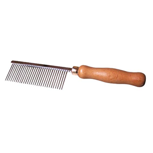 Pet Long Pin Comb, with Biodegradable Wooden Handle, Medium, Each Each