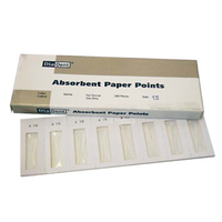 Diadent Absorbent Paper Points, ISO Size No. 15, Biodegradable, Sterile, White, 200/Cell Pack Pack