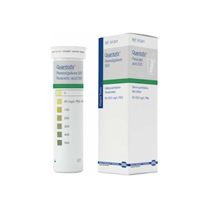 Machery-Nagel Quantofix Paracetic Acid 500 Test Strips, 6 x 95mm, Strip up to 500mg/L, 100 Strips/Box Box
