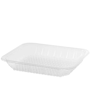 Castaway Polyethylene Terephthalate (PET) Trays, 8 x 7 Inches or 200 x 175 x 34mm, Food Grade, Recyclable, Clear, 380 Pieces/Carton Carton
