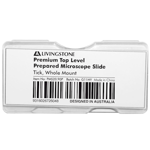 Livingstone Premium Top Level Prepared Slide, Tick, Whole Mount, Each Each