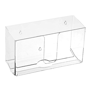 Paper Towel Dispenser, Wall Mounted, Acrylic, Transparent, 27.7 x 10.9 x 16.5 cm, Holds 150 Single Stacks, Each Each
