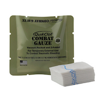 Quikclot Combat Gauze, 7.5cm x 3.7m, Z-Folded, Nonwoven Gauze with Kaolin, Sterile, Each