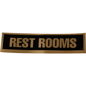 GEOSTOCK SIGNS REST ROOMS 3A SIGN BLACK/GOLD (9353) EA Each