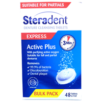 Out of Date, Steradent Denture Cleansing Tablets, 48/Pack, Schedule 0, Original Unopened Condition, Price Discounted, While Stocks last Pack