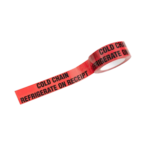 Signet Warning Tape, Black On Red Cold Chain Refrigerate On Receipt, 45mm x 100m, Each Box