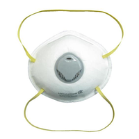 Liv Genuine P2 Face Mask Respirator with Air Flow Valve, LEVEL 3 Barrier, Cupped Cone, Head Band, Non-Therapeutic use, Adult, Each Each