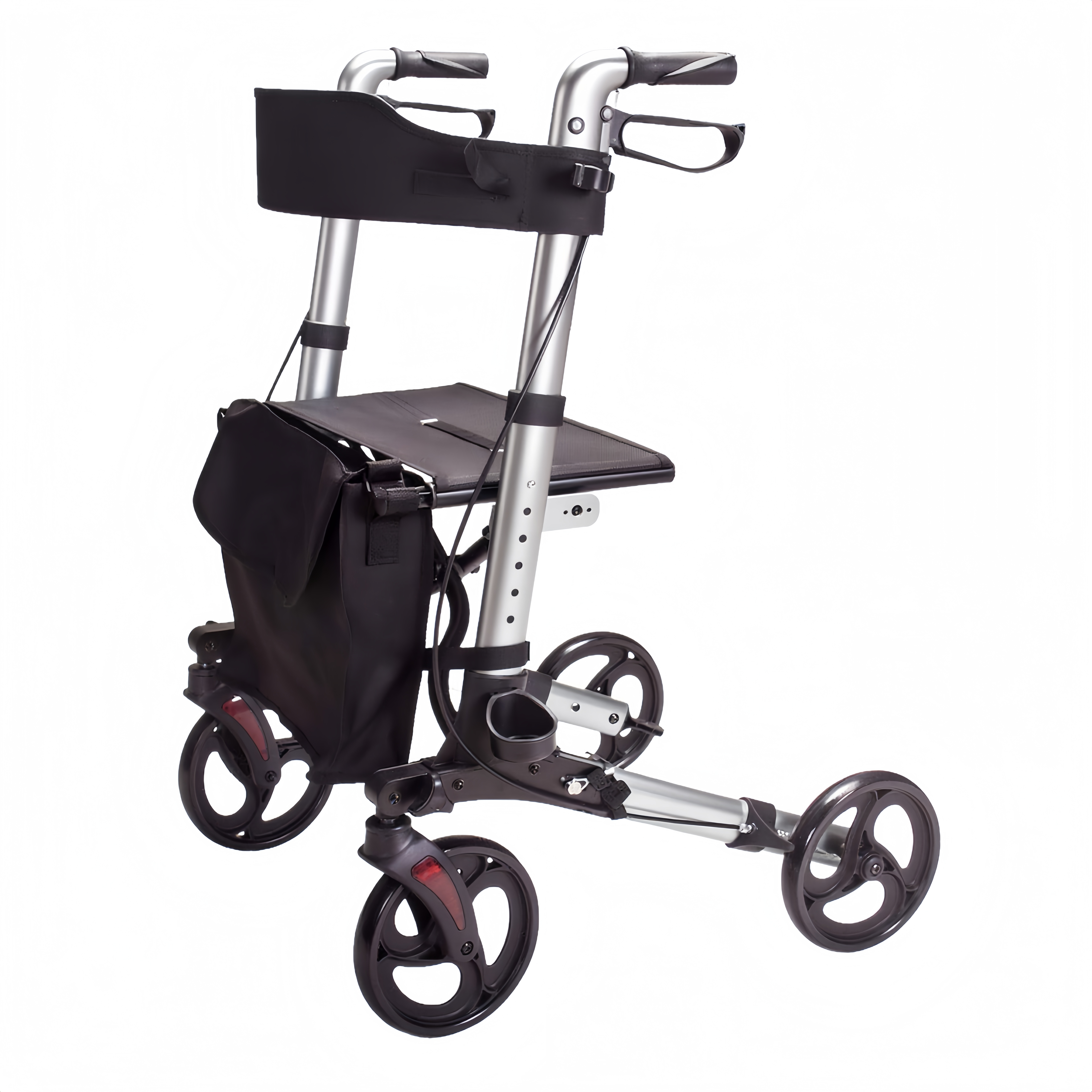 Livingstone Rollator Walker, 4 Wheel, with Seat and Bag, Silver, Each