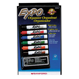 Sanford Whiteboard Essential Kit, with Board Eraser and 6 Assourted Colour Pens, Each Each