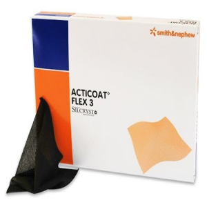Smith and Nephew Acticoat Flex 3 Day, 10 x 10cm, Silver Antimicrobial Barrier Dressing, Absorbent, 5 Pieces/Box Box