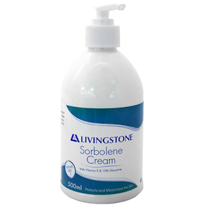 Livingstone Sorbolene Cream with Vitamin E and 10 Percent Glycerine - Mild pH 5.5 - 6.0, 1 Litre with Pump Each
