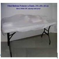 Livingstone Mattress Protector, Fitted Draw Sheet or Bed Sheet, 210 x 90 x 20 cm, Soft CPE Plastic, Waterproof, White, Disposable, Loose Each