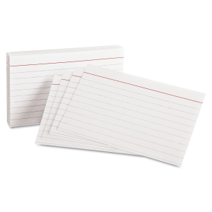 GUIDE CARDS 3"X5" WHITE RULED PACK/100 Pack
