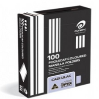 Olympic, Manilla Folder, Foolscap, Lilac, 100/Box Pack