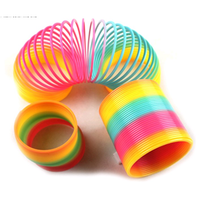 Slinky Spring, Recyclable Plastic, Rainbow Coloured, Large, 75mm x 64mm Height, Each Each