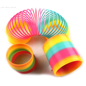 Slinky Spring, Recyclable Plastic, Rainbow Coloured, Large, 75mm x 64mm Height, Each Each
