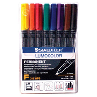 LUMOCOLOR PEN NON-PERM. FINE WALLET/8 Pack