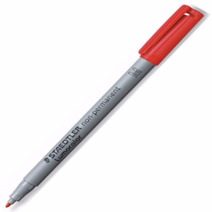 LUMOCOLOR PEN NON-PERM. MED. 315 RED 10/BOX Box
