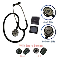 Livingstone Cardiology Legend 3, Combo-Head Adult and Paediatric Dual Head Chest Piece Stethoscope, Highest Acoustic Sensitivity, Black Each