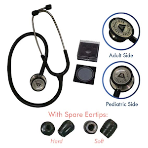 Livingstone Cardiology Legend 3, Combo-Head Adult and Paediatric Dual Head Chest Piece Stethoscope, Highest Acoustic Sensitivity, Black Each