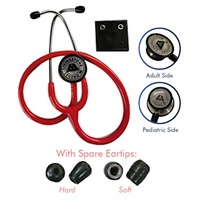 Livingstone Cardiology Legend 3 Combo-Head Adult and Paediatric Dual Head Chest Piece Stethoscope, Highest Acoustic Sensitivity, Red Each