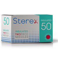 Sterex Insulated Electrolysis Needles, 4F, 2-Piece, Short, 50 Pieces/Box Box