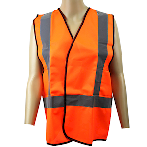 Livingstone High Visibility Safety Vest, Quadruple Extra Large, H Back Reflective Pattern, Orange, Day/Night Use, Each Each