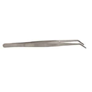 Sword College Dental Tweezers Forceps 16cm Angled with Pin, Serrated, Stainless Steel Each Each
