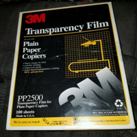 TRANSPARENCIES 3M PP2500 COPY BLK/CLR BOX/100 Box