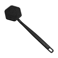 Silicone Back Scrubber, 40(H) x 11.5(W) x 4(D) cm, Long Handle, Charcoal, Each Each