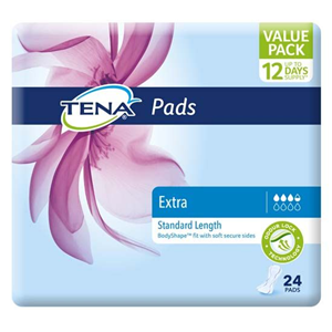 Tena Extra Standard Length 24 Pads/pack Each
