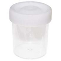 Specimen Sample Container, Urine Jar, 60-70ml, Unsterile, w/Natural Clear Cap, Unlabelled, Recyclable PS, 500/Carton Carton