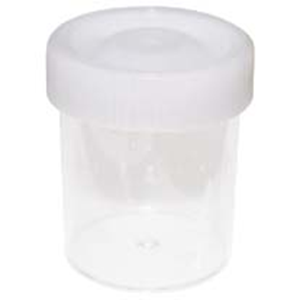Specimen Sample Container, Urine Jar, 60-70ml, Unsterile, w/Natural Clear Cap, Unlabelled, Recyclable PS, 500/Carton Carton