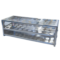 Livingstone Test Tube Rack Stand, Aluminium, Semi Micro, 16mm Test Tube Diameter, 40 Holes, Each Each