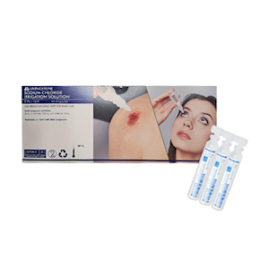 Livingstone Saline 0.9 Percent Sodium Chloride Eyewash and Irrigation Solution, 15ml Ampuole, Sterile, 60/Box Box