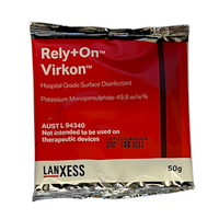 Rely+On Virkon Hospital Grade Surface Disinfectant, 50g Sachet, Potassium Monopersulphate 49.8 w/wpct, AUSTL 94340, Each