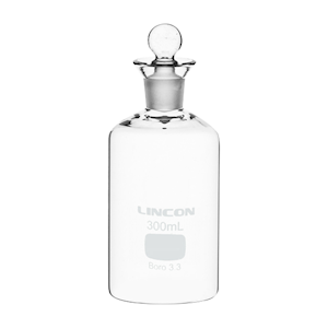 Wheaton BOD Bottle, 300ml, Numbered1-96, Borosilicate Glass, with Robotic Stopper and Barcode Label, Each Each