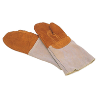 Matfer Baker Mitts, 200mm, Safe to 300 Degrees, Leather Padded, Elbow Length, 1 Pair Pair