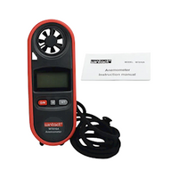 Wintact Electronics Vane Anemometer, Measures Air Velocity (m/s, ft/min, knots, km/hr and mph), Each Each